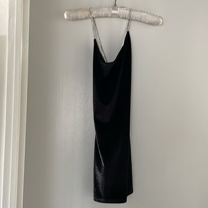 Lucy in The Sky Rhinestone Strap top Black Small